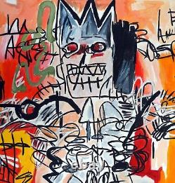 JEAN-MICHEL BASQUIAT Original Acrylic on Paper, Art Painting Hand Signed & Dated