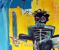 JEAN-MICHEL BASQUIAT / Real Authentic Acrylic on Paper, Art Painting Signed