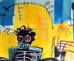 JEAN-MICHEL BASQUIAT / Real Authentic Acrylic on Paper, Art Painting Signed