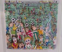James Rizzi Everyone Wants to Win the World Cup 3D Pop Art Signed Framed ED350