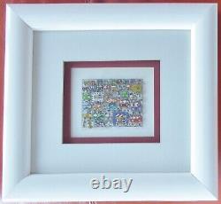 James Rizzi Oncoming Traffic 1986 Hand signed 3-D Serigraph Pop Art framed