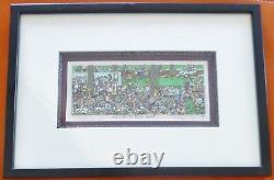 James Rizzi Waiting to play Golf 1989 Hand Signed 3-D Serigraph Pop Art framed