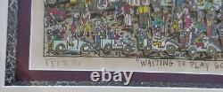 James Rizzi Waiting to play Golf 1989 Hand Signed 3-D Serigraph Pop Art framed