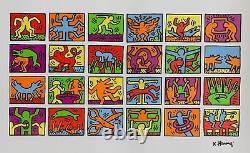 KEITH HARING RETROSPECTIVE Facsimile Signed Large Pop Art Lithograph France 1989
