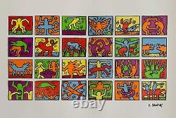 KEITH HARING RETROSPECTIVE Facsimile Signed Large Pop Art Lithograph France 1989