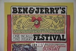 KEITH HARING pop art BEN & JERRY'S music heart festival signed RARE poster 1991