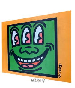 Keith Haring Rare Three Eyed Monster Graffiti Street Pop Art Original Painting