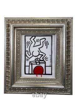 Keith Haring Red Lucky Strike Graffiti Street Pop Art Original Painting 1987