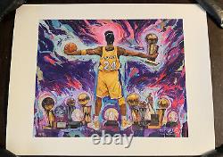Kobe Bryant 132/150 Rare Art Print Poster Los Angeles Lakers The Black Mamba HOF