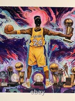 Kobe Bryant 132/150 Rare Art Print Poster Los Angeles Lakers The Black Mamba HOF