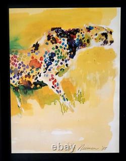 LeRoy Neiman 1995 Signed Pop Art Print Africa Safari Mounted and Framed