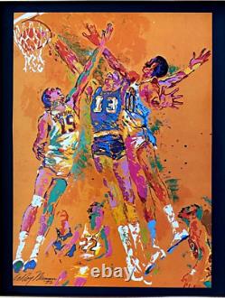 LeRoy Neiman BASKETBALL 1974 Signed Pop Art Mounted and Framed New 11x14 LS