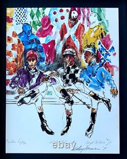 LeRoy Neiman BEFORE THE RACE 1974 Signed Pop Art Print Framed New 11x14 LS