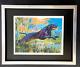 Leroy Neiman Black Labrador Signed Pop Art Mounted And Framed