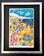 Leroy Neiman Cannes Beach Signed Pop Art Mounted And Framed