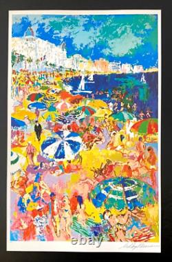 LeRoy Neiman Cannes Beach Signed Pop Art Mounted and Framed