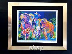 LeRoy Neiman ELEPHANTS Signed Pop Art Mounted and Framed in New 11x14