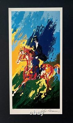 LeRoy Neiman EQUESTRIAN Signed Pop Art Mounted and Framed in New 11x14