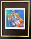 Leroy Neiman Hakeem Olajuwon Signed Pop Art Mounted And Framed In A New 11x14