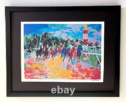 LeRoy Neiman Horse Racing Signed Pop Art Mounted and Framed