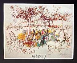 LeRoy Neiman Horse Racing Signed Pop Art Mounted and Framed