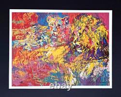 LeRoy Neiman Lions Signed Pop Art Mounted and Framed