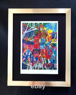 LeRoy Neiman MICHAEL JORDAN Signed Pop Art Mounted and Framed in New 11x14