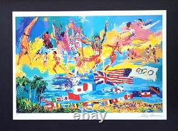 LeRoy Neiman OLYMPIC GOLD Signed Pop Art Mounted Framed in New 11x14