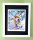 Leroy Neiman Skiing Signed Pop Art Mounted And Framed In New 11x14