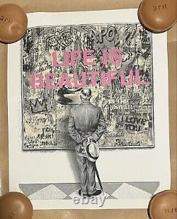 Life is Beautiful PINK Street Connoisseur Mr. Brainwash POP ART print Rockwell