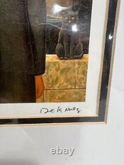 Nelson De La Nuez Print Signed Kissing Magritte Fine Poster King of Pop Art