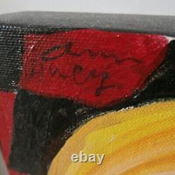 Original Checkered Past Pop Art Acrylic Painting by Ann Huey Dallas TX Signed