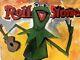 Original Pop Art Rollingstone Kermit Frog Meme Painting Signed Liam 12x16 Kaws