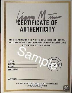 Original Pop Art rollingstone Kermit frog Meme Painting Signed Liam 12x16 Kaws