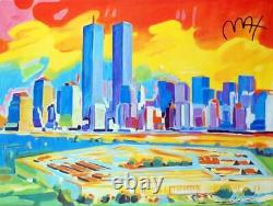 PETER MAX / Authentic Acrylic on Paper Technique, Art Painting Signed. Pop Art