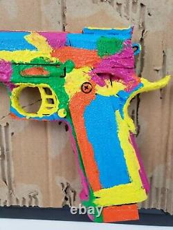 POP ART SCULPTURE 1911 colorful gun sculpture by NYC graffiti artist PUKE