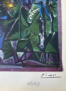 Pablo Picasso Original Paysage Nocturne, Hand Tipped Color plate print, Signed