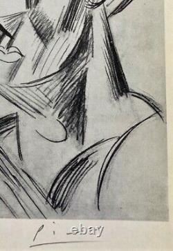 Pablo Picasso Print Head in Three-Quarter View, 1908 Hand Signed & COA