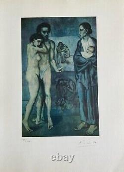 Pablo Picasso Print La Vie, 1903 Original Hand Signed & COA