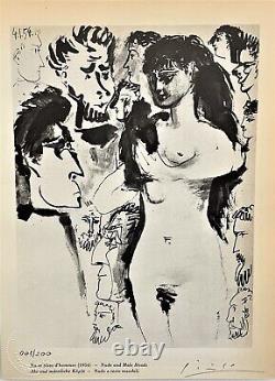 Pablo Picasso Print Nude and Male Heads, Hand Signed & COA