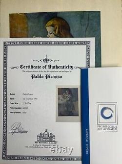 Pablo Picasso Print The Gourmet, 1901 Original Hand Signed & COA