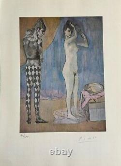 Pablo Picasso Print The Harlequin'a Family, 1905 Original Hand Signed & COA