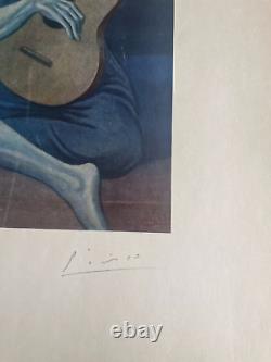 Pablo Picasso Print, The Old Guitarrist, 1903 Original Hand Signed & COA