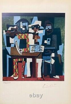 Pablo Picasso Print, Three Musicians, 1921 Original Hand Signed Artwork & COA
