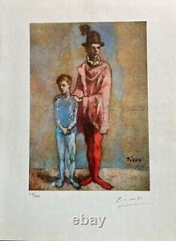 Pablo Picasso Print Two Saltimbanques, 1905 Hand Signed & COA