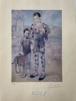 Pablo Picasso Print, Two Saltimbanques with a Dog Original Hand Signed & COA