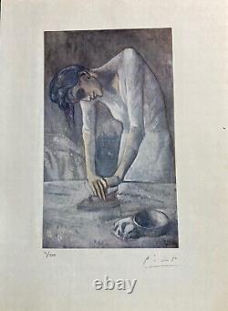 Pablo Picasso Print Woman Ironing, 1904 Hand Signed & COA