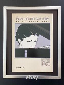 Patrick Nagel 1990's Artistic Pop Art Print Signed Mounted and Framed