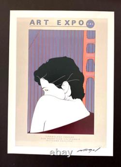 Patrick Nagel 1990's Artistic Pop Art Print Signed Mounted and Framed