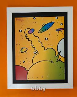 Peter Max Awesome 1990's Signed Print Pop Art New 14x11 In. Frame